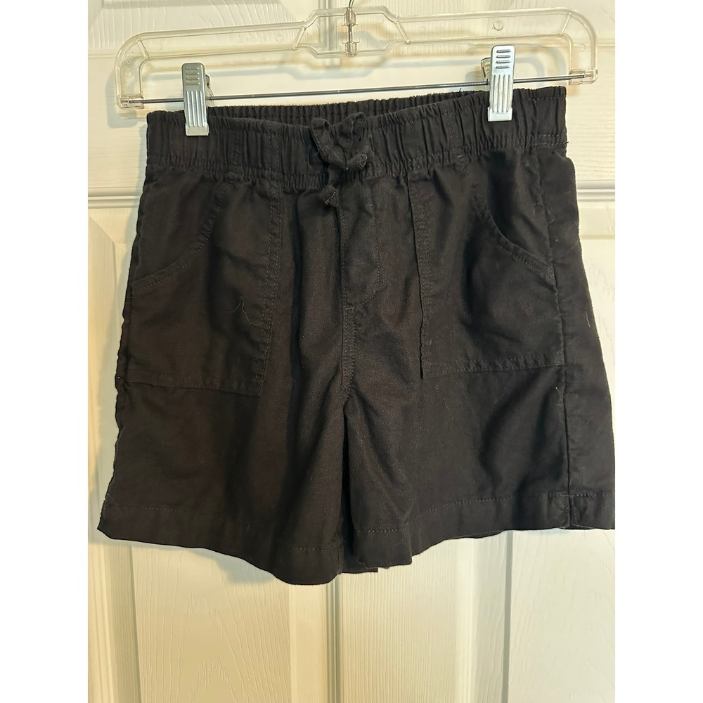 Member's Mark Kids Black Linen Blend Pull On Shorts Size‎ 10/12 Relaxed Fit